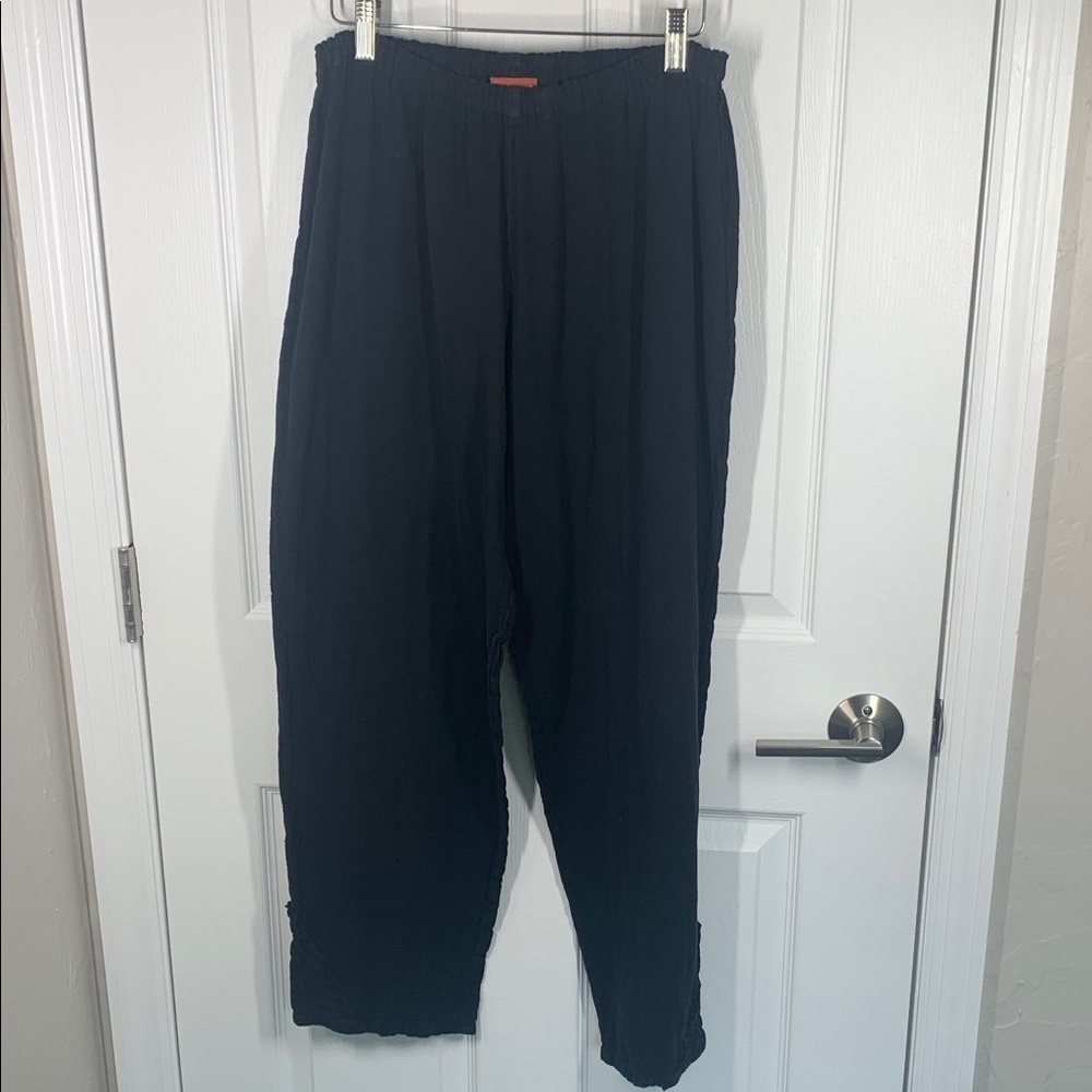 Oh My Gauze Black cotton harem pants with cuff detail size L/XL